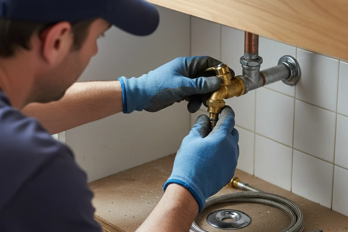 Shutoff valve and fitting work during Faucet and Fixture Repair in Volcano